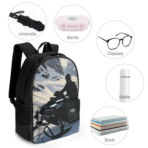 Snowmobile Laptop Backpack - Waterproof Daypack Lightweight Bookbag for Office Outdoor Travel 16 Inch4