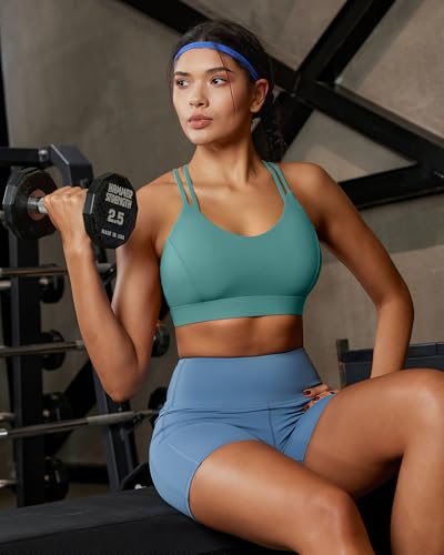 Image of RUNNING GIRL Sports Bras for Women,Strappy Crisscross Back Padded Low Impact Running Sports Bra with Removable Cups