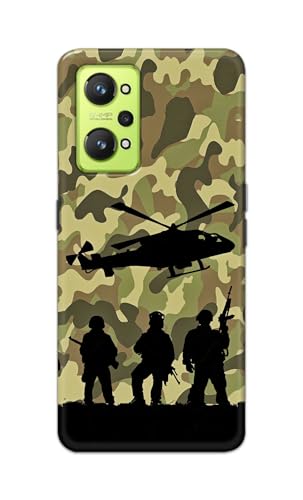 Image of Printed Hard Back Cover Case for Realme GT Neo 2 / GT 2 Back Cover (Army) -1111