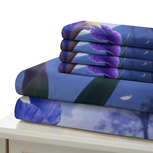 Housse de couette 140x200cm à fermeture éclair cachée parure de lit iris 3D microfibre douce - 6