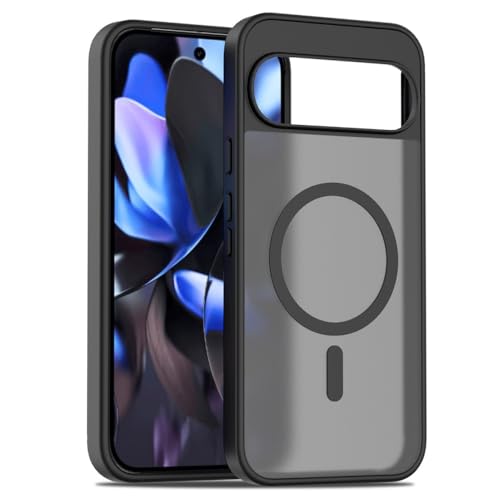 Coque Google Pixel 10A transparente avec fixation magnétique noire