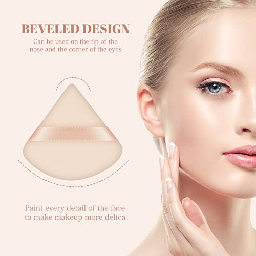 Axfee 6 Pcs Powder Puffs, Pure Velour Soft Triangle Wedge Makeup Powder Puff For Loose Powder Mineral Powder Body Powder Wet Dry Cosmetic Foundation Sponge Makeup Tool (Skin Color) #TOP3