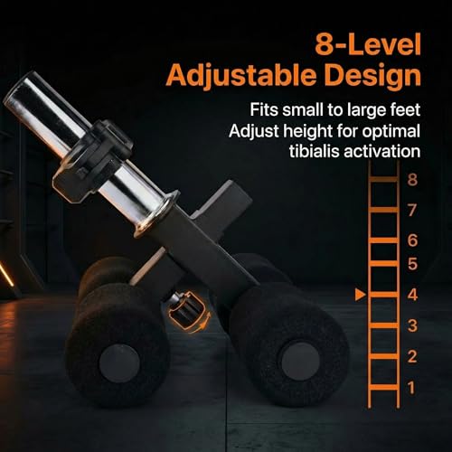 Exura Tib Bar Adjustable Tibialis Trainer for ATG & Knees Over Toes, Fits 1” and 2” Plates, Tibialis Bar for Shin, Ankle & Lower Leg Strength, Calf Raise & Leg Extension Workouts by EXURA - Image 5