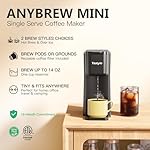 Mini Hot and Iced Coffee Maker Single Serve, for K Cup and Ground, 6 to 14 Oz Brew Sizes, with Recipe Book, for Home, Travel, RV, Office and Dorm, Classic Black (2.0 Version) - Image 2