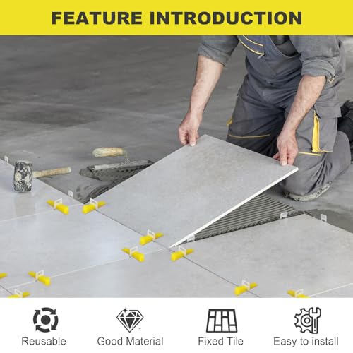 DGSL Tile Leveling System Tile Wedges, 400PCS Reusable Tile Leveling Wedges for 1/8", 1/16", 1/32" Tile Spacers, Tile Leveling Clips and Tile Leveler Installation by DGSL - Image 4