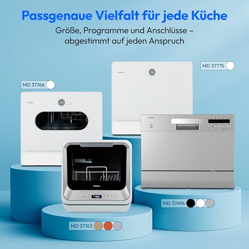 MEDION Mini Geschirrspüler DWT20 (Tischgeschirrspüler, Spülmaschine, 2 Maßgedecke, funktioniert mit/ohne Wasseranschluss, 6 Reinigungsprogramme, Babyflaschen, Startzeitvorwahl, freistehend) gold