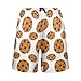 Ollabaky Pajama Shorts for Men Chocolate Chip Cookies Men's Pajama Bottoms Sleep Shorts Lounge Wear Pjs with Pocket, M