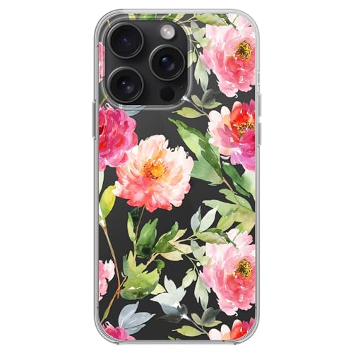 Coque iPhone 15 Pro Max fleur rose anti-rayures et légère - 2