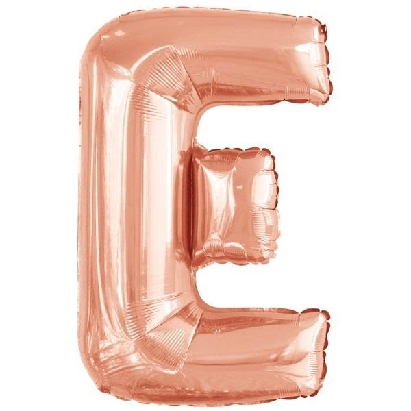 Amscan 9911467 9911467-Rose Buchstabe E SuperShape Folienballon-44, Rosegold