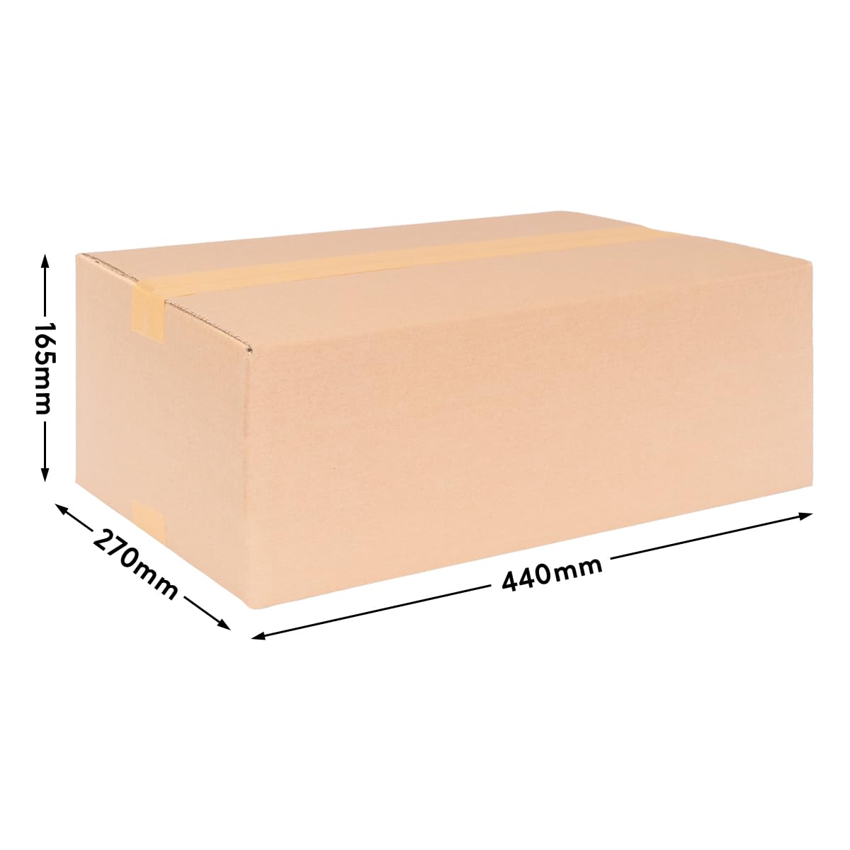 KartonProfis 100 cajas plegables cajas de envío DHL cajas de cartón 435 x 263 x 155 mm, 1-corrugado, KK-95, caja de embalaje, caja de cartón, caja de envío,