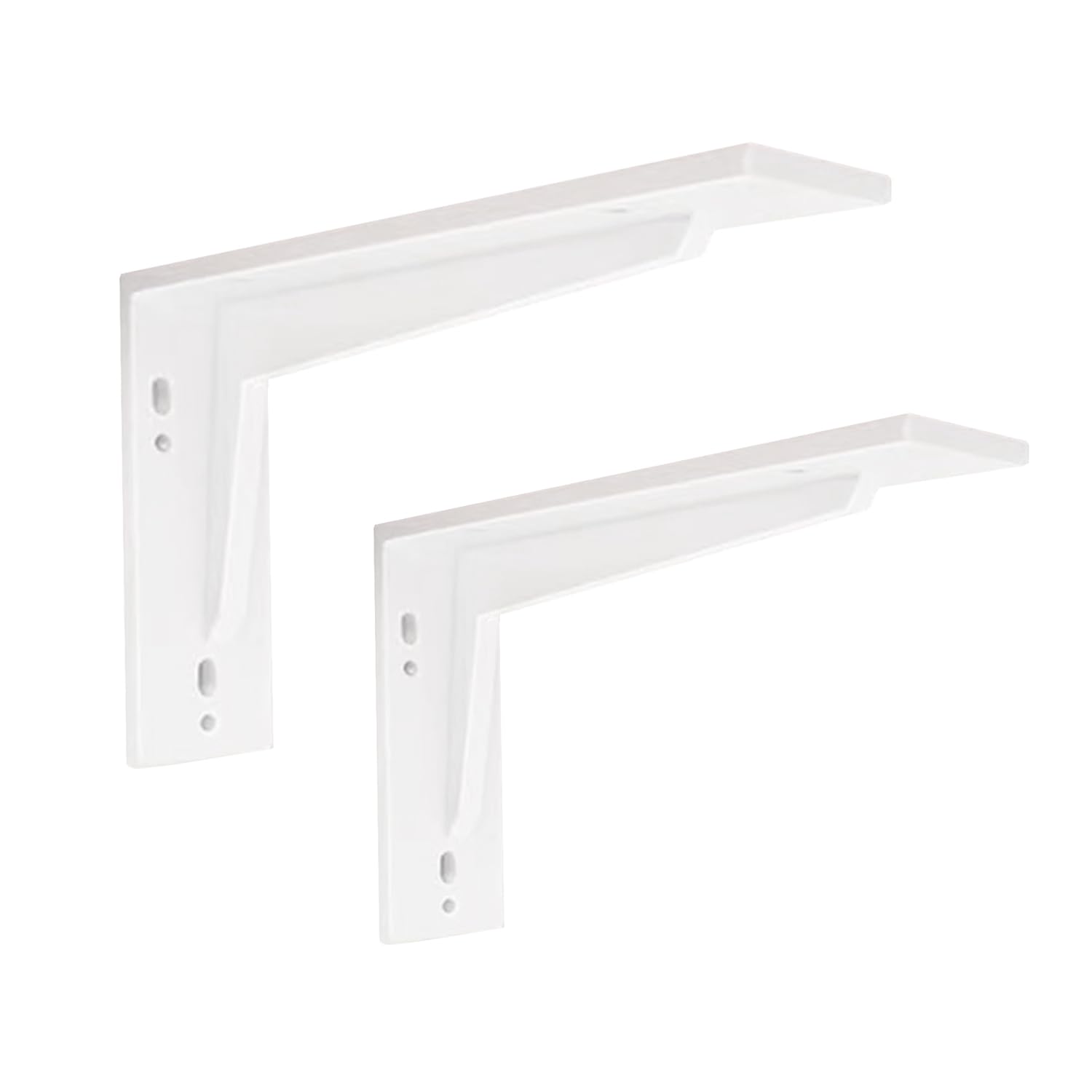 2 Pezzi Staffe per Mensole Pesanti,Supporti per Mensola Galleggianti a Parete Triangolare,Reggimensola Acciaio,Supporti per Scaffali in Metallo,per Libreria,con Viti (40cm x 20cm,Bianco)