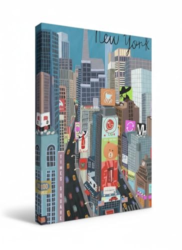 Poster Times Square New York Carla Daly coloré format 20x30 cm sur toile