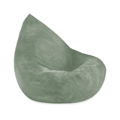 MISIOO Pouf en velours côtelé de qualité supérieure, ergonomique, pour enfant à partir de 12 mois, pouf confortable pour chambre d'enfant, avec rembourrage léger en polystyrène