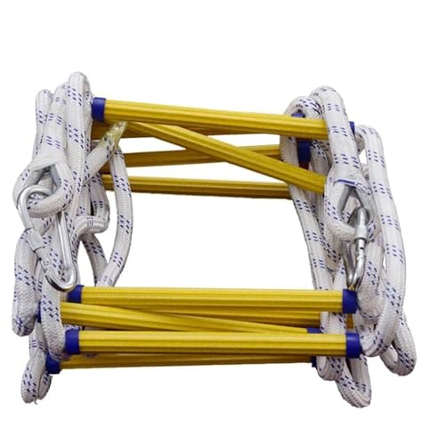 Escalera de Incendios ignífuga 5 m for niños y Adultos, fácil despliegue con Cuerda Seguridad Antideslizante(16F/5M)