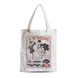 Impression HD et inaltérable French Unicorn Tote bag Sac Shopping Magazine Retro La Vie Parisienne Grotesque Vintage Revue Ancienne 20\'s