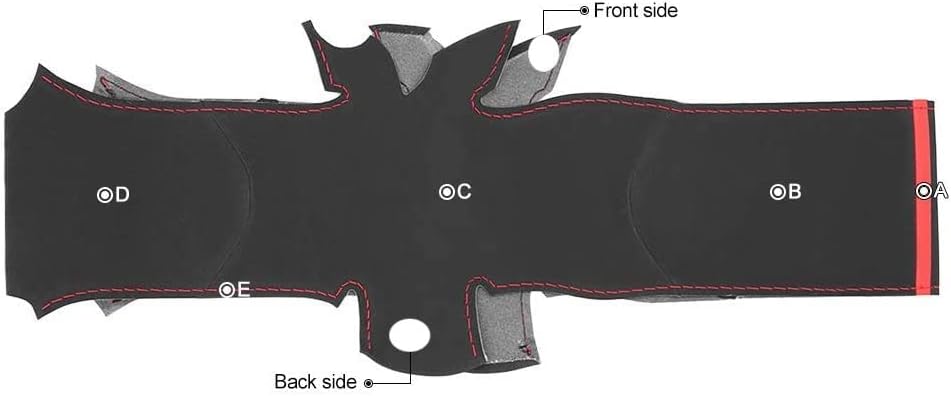 Custom Fit Hand Stitched OEM Suede Genuine Leather Carbon Fiber Car Steering Wheel Cover for Ford Focus ST RS 2015 2016 2017 2018 Focus RS 2015-2018 Interior Accessories