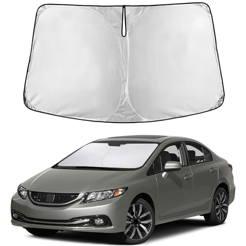 EcoNour Windshield Sunshade Compatible for Honda Civic 20122013 2014 2015 Sun Visor for Front Windshield & Window Sunshade Cover UV Heat Blocker & Protector Car Accessories