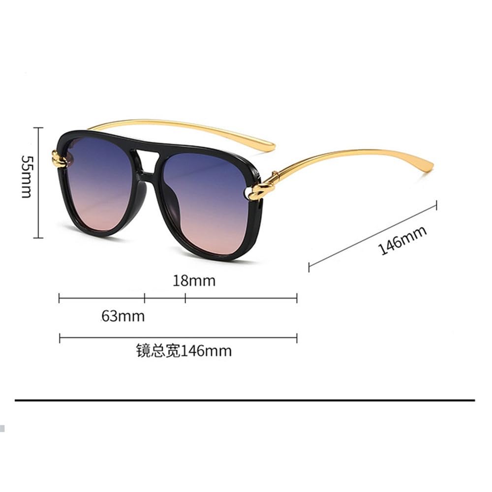 Occhiali da sole oversize quadrati a occhi di gatto con nodo sulla gamba per donna, in lega nera sfumata, alla moda.