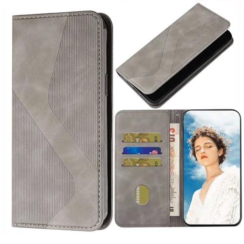 TIANCI Funda para Sony Xperia 1 Vi Carcasa, Magnética Oculta del Cuero de la PU Caja, Cartera Rayada en Forma de S Flip Fundas para Sony Xperia 1 Vi Case