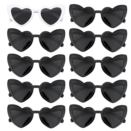 Heart Shaped Sunglasses for Women 10 Pairs Black Heart Glasses Trendy Glasses Sunglasses Party Favor