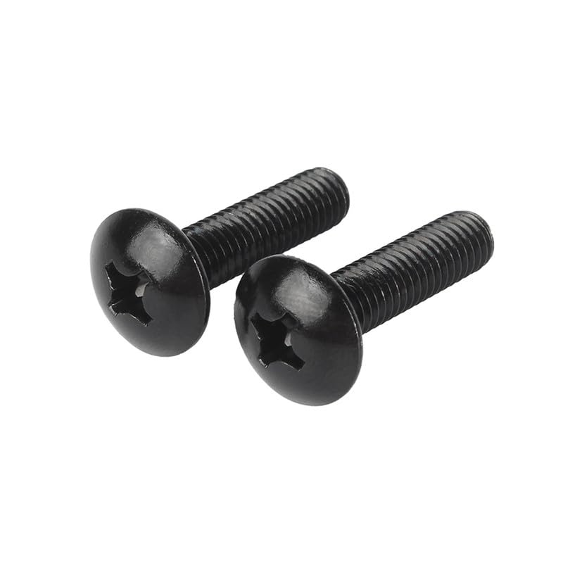 Croce Bulloni a testa tonda Acciaio inossidabile 304 Nero Zinco Fungo Bulloni testa tonda piatta Pan Viti Machine Elementi di fissaggio M5 x 20mm 20 Pcs