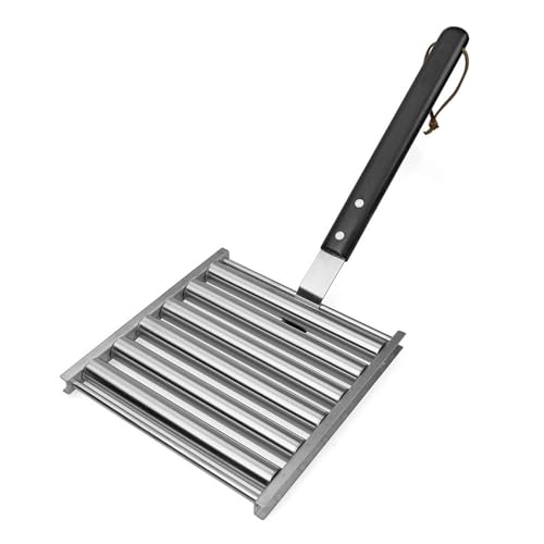 Grillroller de acero inoxidable duradero y mango de madera noble para asados 2