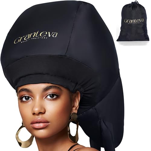 Hooded Hair Dryer Attachment with Dual Turbo Airflow & Soft Headband – Speeds Up Drying for Curly...