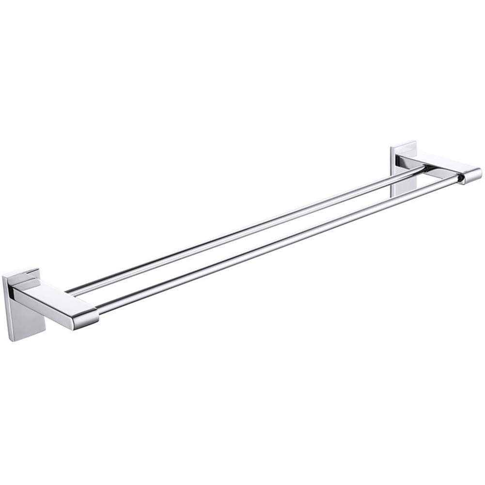 Porte-serviettes salle de bain suspendu double barre 60 cm