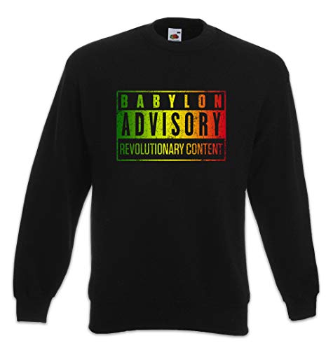 Sweatshirt Babylon Advisory Urban Backwoods pull décontracté col rond noir pour homme