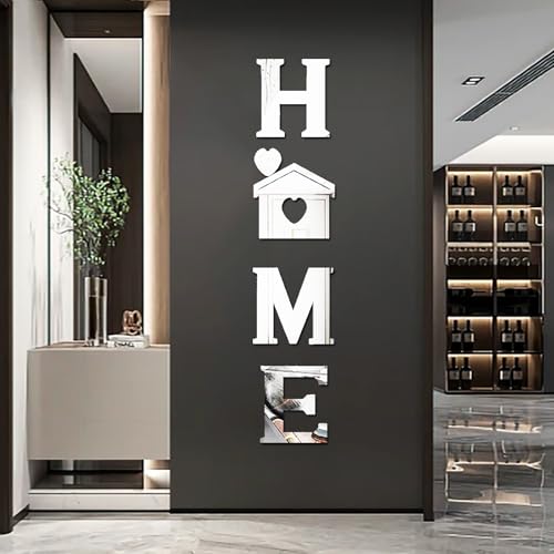 YUZUCMCM Wall Decor Home Letter Signs Acrylic Mirror Stickers Wall