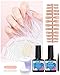 Nailive Unghie Finte con Colla Kit, 240 Pezzi Unghie Finte Nude Full Cover con 6 in 1 Colla per Unghie Finte con 5 Pezzi Adesivi per Unghie Stickers Soft Gel Tips Medio Ballerina Nail Art