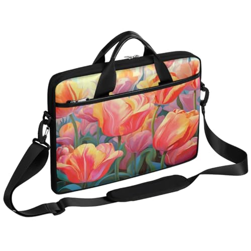 Maletín para portátil 15 pulgadas con diseño de tulipanes