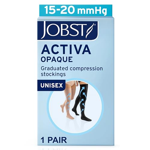 Image of JOBST ACTIVA Opaque 15-20 mmHg Compression Socks Thigh High Closed Toe