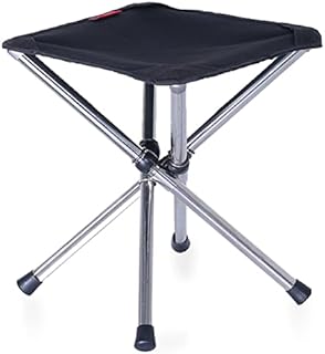 TRIWONDER Folding Stool Telescopic Stool Portable Camping Stool Foldable Fishing Stool for Travel Hiking Picnic (Black - L)