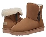 CAMEL CROWN Women's Warm Faux Fur Lined Snow Boots Mid-Calf Zipper Booties Anti-Slip Winter Boots...