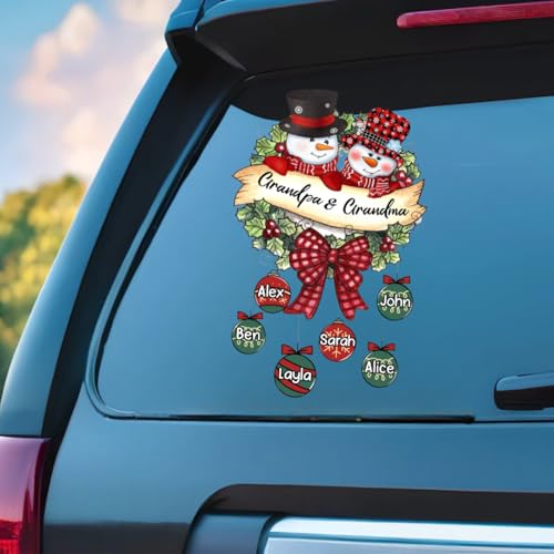Customizable 2025 Family Snowman Decal – Personalized Christmas Sticker for Car, Fridge, and Home – Unique Gift for Grandparents with Names - Image 5