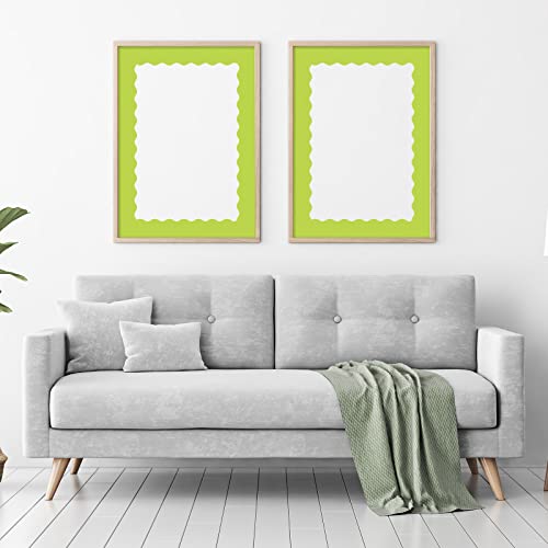Image of Whaline 131.2ft Green Bulletin Board Borders 4 Rolls Gradient Green Colors Die-Cut Bulletin Board Strips St. Patrick's Day Rolled Trim Borders for School Classroom Office Chalkboard Decoration