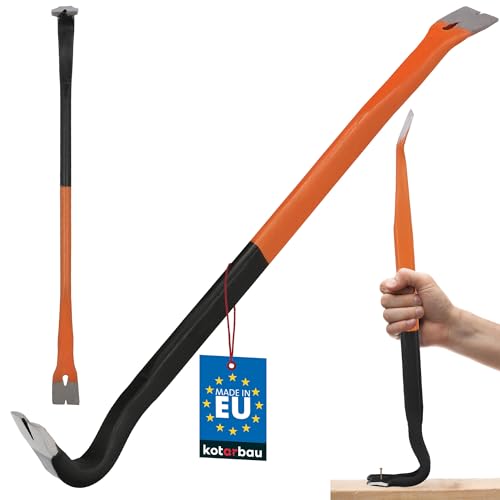 KOTARBAU® Barra de palanca de acero 600 mm, Barra de demolición doble cara, Barra de uña, Extractor de clavos, Herramienta para desmontar pisos de parquet o madera, Pata de cabra, Desencofrador