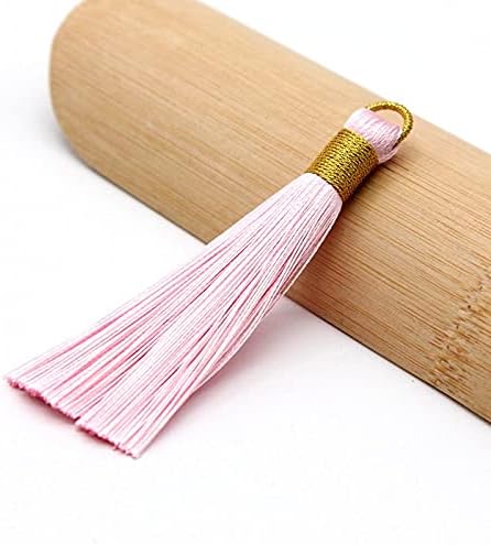Silky Floss bookmark Tassels,Mini Tassels,Silky Floss Mini Tassels,10Pcs/Pack 8cm Gold Tassel Hanging Rope Fringe Tassel for Sewing Curtains Garment Home Decoration Jewelry Craft Accessories Key Chain