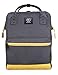 Produktbild Kah&Kee Eleganter wasserdichter Damen Rucksack mit Laptopfach - Diebstahlsicheres Design - Wickeltasche - Anti-Diebstahl Reisetasche - Lässiger Schulranzen(Tiefgrau/Gelb, Groß)