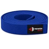 Rewon Gear Jiu Jitsu BJJ Premium-Gürtel – Profi-Gürtel mit Ärmelsteg für Ranglistenstreifen, langlebig (Blau, A3)