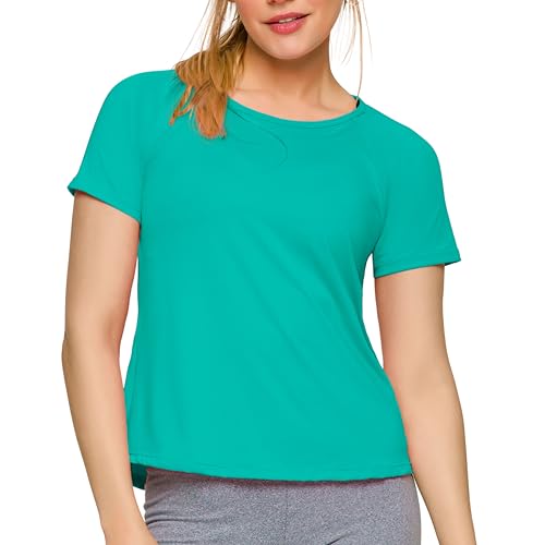 SELENE Camiseta Dry Fit Feminina Academia Esportiva Feminina, Verde, M