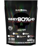 Whey Protein Concentrado 80% HD - Refil 900G - Black Skull (Morango)