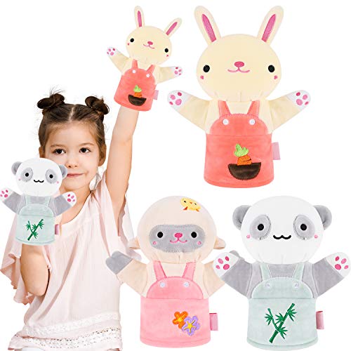 Earsam Plush Animals Finger Puppet Toys, Plush Figures Toy Assortment for Kids, Soft Hands Finger Puppets Game for Autistic Children, Great Family Parents Talking Story Girls Set