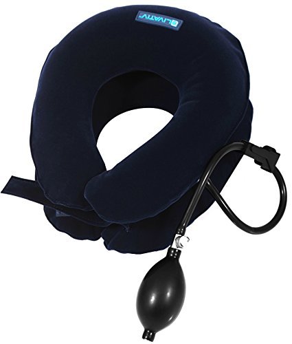 Livativ Maximum Support Travel Neck Pillow – Inflatable Travel Pillow with Hand Pump - Provides Full Support for The Head, Neck and Chin - Arrive Well Rested and Relaxed