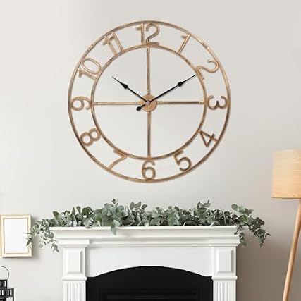 Ohweog Large Wall Clock for Living Room Decor– 48 Inch Silent Non Ticking Modern Farmhouse Wall