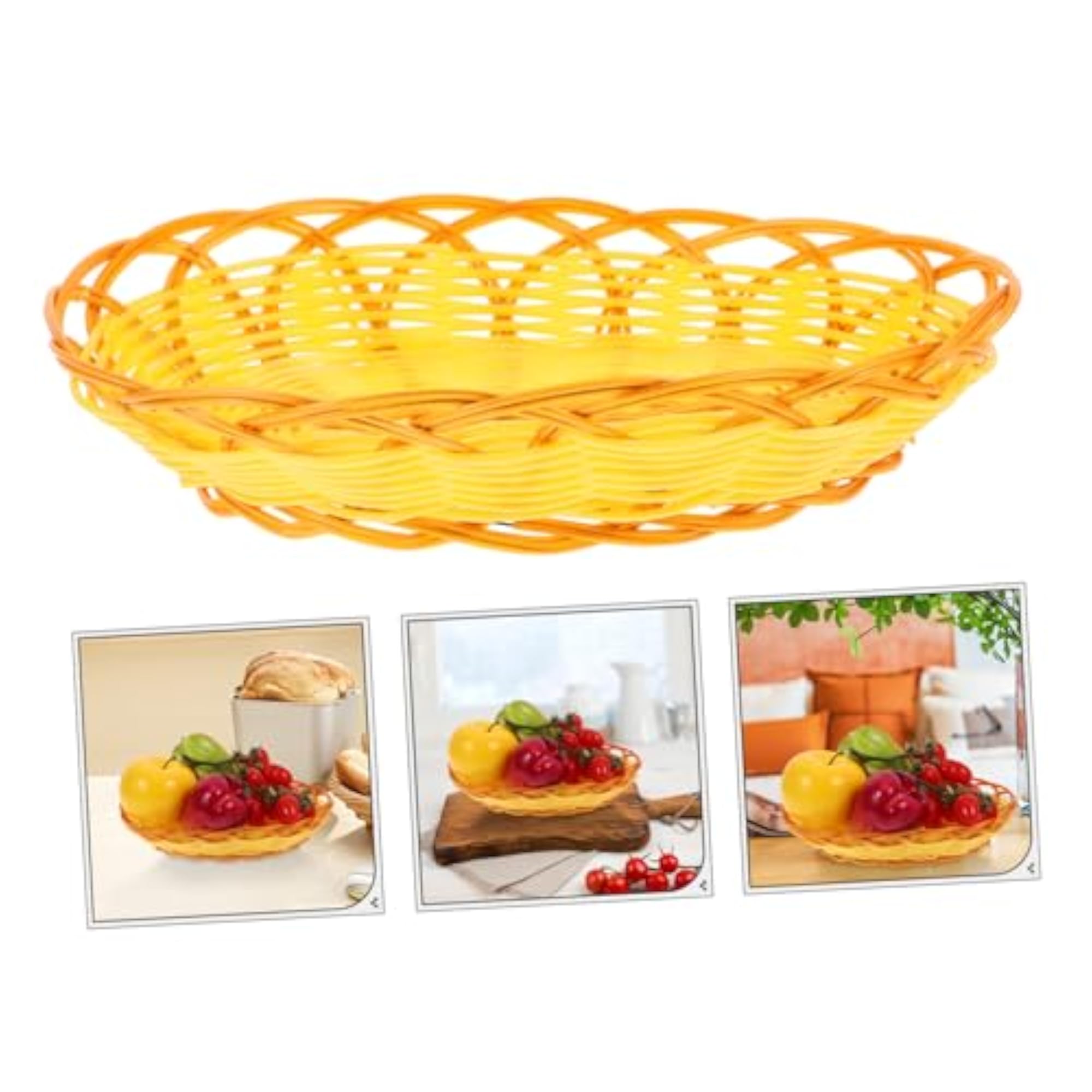 Xmas Woven Fruit Basket for Rustic Tabletop Serving