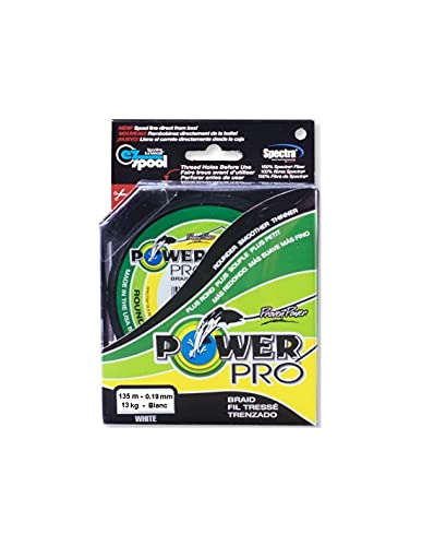 Tresse PowerPro Spectra blanche 19/100 éviter les perruques au lancer