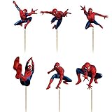 24PCS Spiderman Cupcake Toppers For Kids Birthday Party Cake Decorations