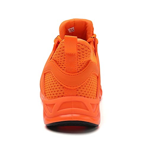 TSIODFO Sneakers for Men Sport Running Shoes Athletic Tennis Walking Shoes Jogging Fashion Sneaker Mesh Breathable Orange Size 11